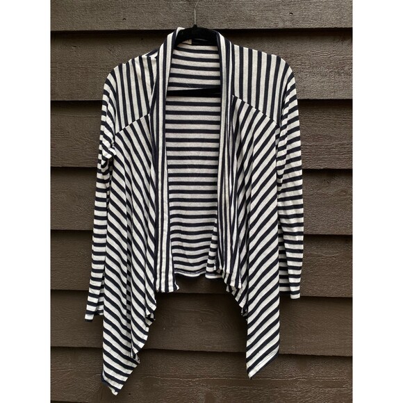 Kate Madisen Striped Lightweight Open Cardigan Long Sleeve Top Size Medium M - Picture 9 of 9
